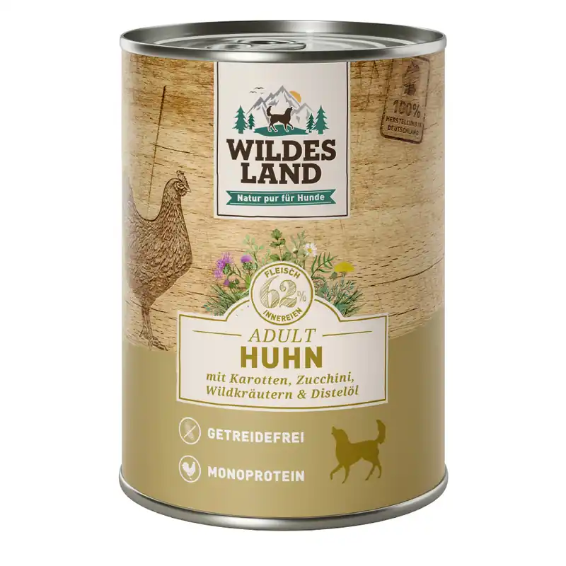 Zertifiziert WILDES LAND Huhn+Karotte+Zucchini 400 g